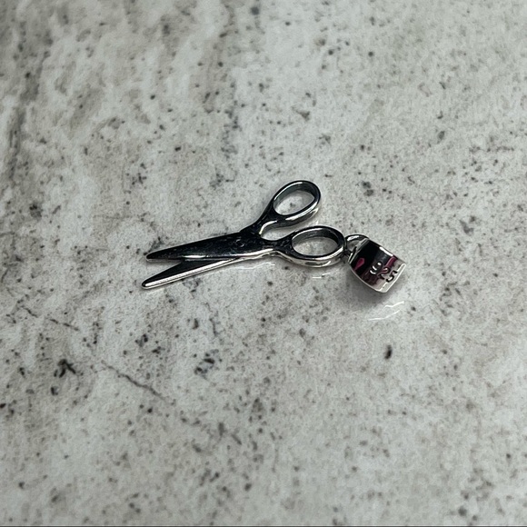 925 Sterling Silver Scissor Pendant - Picture 8 of 14